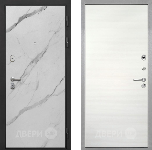 Входная металлическая Дверь Интекрон (INTECRON) Гектор Мрамор Арктик Гладкая Дуб сильвер поперечный в Видное