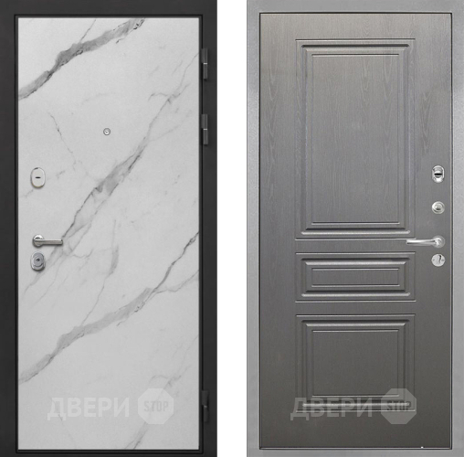 Входная металлическая Дверь Интекрон (INTECRON) Гектор Мрамор Арктик ФЛ-243 Графит вуд дуб в Видное