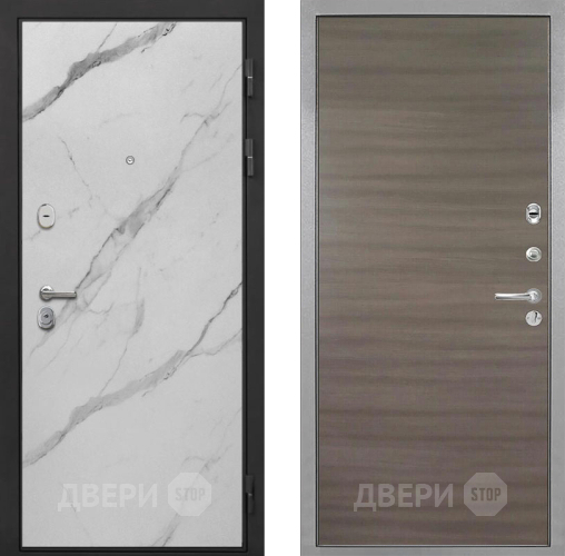 Входная металлическая Дверь Интекрон (INTECRON) Гектор Мрамор Арктик Гладкая Дуб тоскано поперечный в Видное
