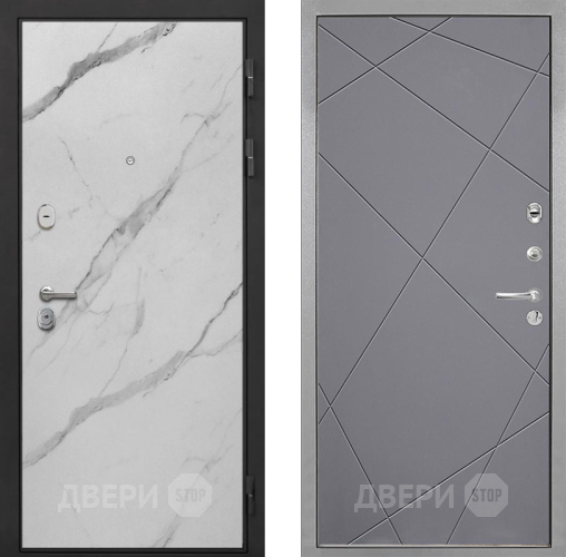 Входная металлическая Дверь Интекрон (INTECRON) Гектор Мрамор Арктик Лучи-М Графит софт в Видное