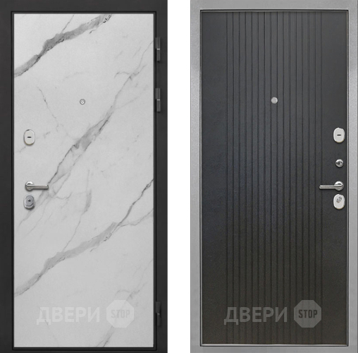 Входная металлическая Дверь Интекрон (INTECRON) Гектор Мрамор Арктик ФЛ-295 Лофт черный в Видное
