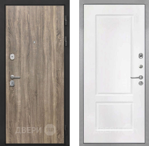 Входная металлическая Дверь Интекрон (INTECRON) Гектор Дуб Турин КВ-2 Белый матовый в Видное