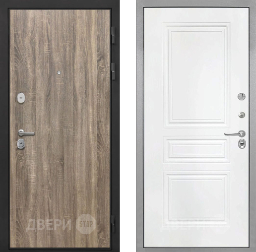 Входная металлическая Дверь Интекрон (INTECRON) Гектор Дуб Турин ФЛ-243 Белый матовый в Видное