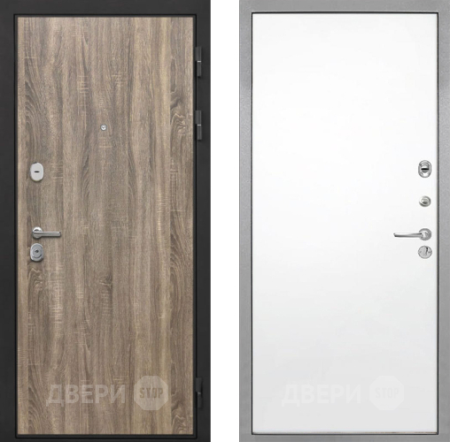 Входная металлическая Дверь Интекрон (INTECRON) Гектор Дуб Турин Гладкая Силк Сноу в Видное