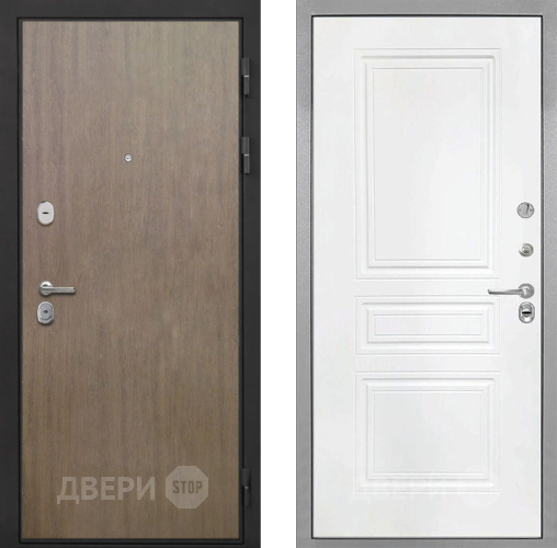 Входная металлическая Дверь Интекрон (INTECRON) Гектор Венге Коричневый ФЛ-243 Белый матовый в Видное