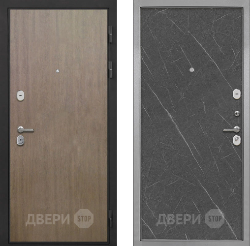 Входная металлическая Дверь Интекрон (INTECRON) Гектор Венге Коричневый Гладкая Гранит лава оникс в Видное