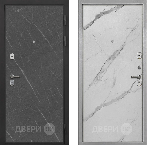 Входная металлическая Дверь Интекрон (INTECRON) Гектор Гранит Лава Оникс Гладкая Мрамор натуральный арктик в Видное