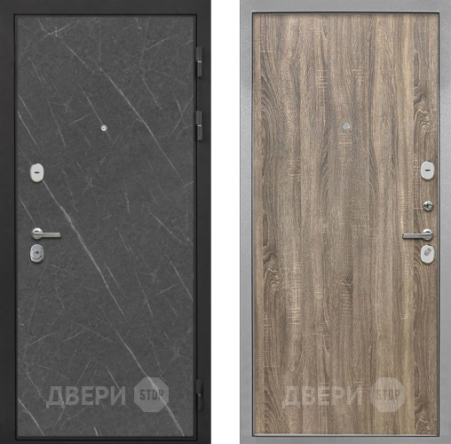 Входная металлическая Дверь Интекрон (INTECRON) Гектор Гранит Лава Оникс Гладкая Дуб турин в Видное