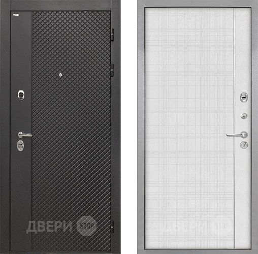 Входная металлическая Дверь Интекрон (INTECRON) Олимпия Black 4К В-07 с молдингом Лофт белый в Видное