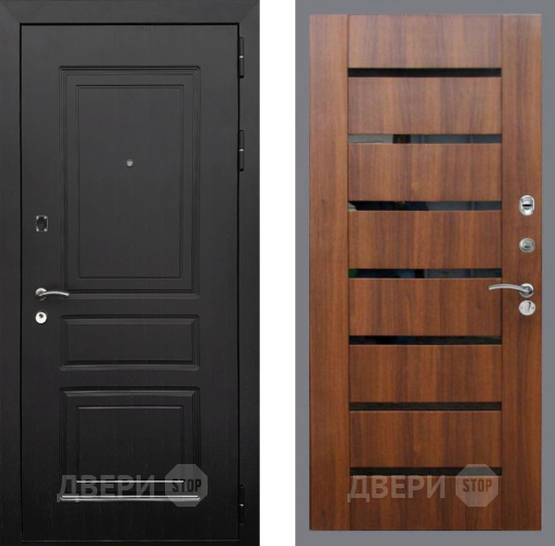 Дверь Рекс (REX) 6 Венге СБ-14 стекло черное Орех бренди в Видное