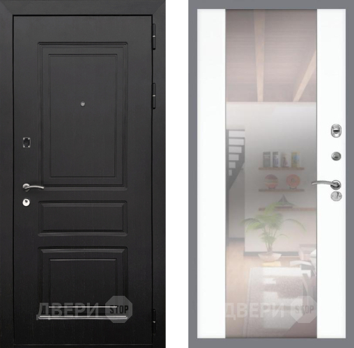 Входная металлическая Дверь Рекс (REX) 6 Венге СБ-16 Зеркало Силк Сноу в Видное