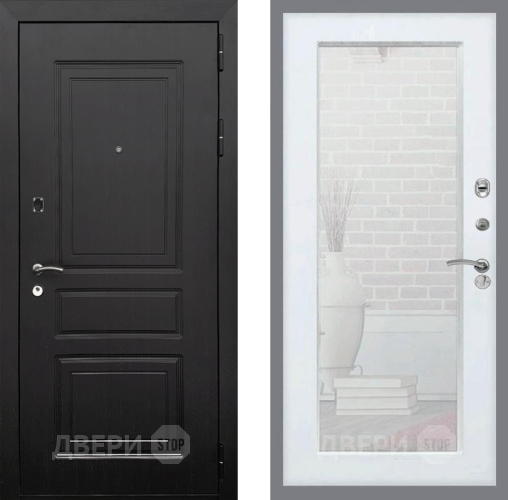 Входная металлическая Дверь Рекс (REX) 6 Венге Зеркало Пастораль Силк Сноу в Видное