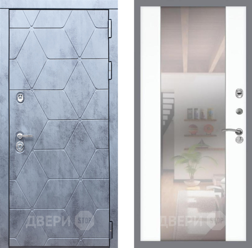 Входная металлическая Дверь Рекс (REX) 28 СБ-16 Зеркало Силк Сноу в Видное