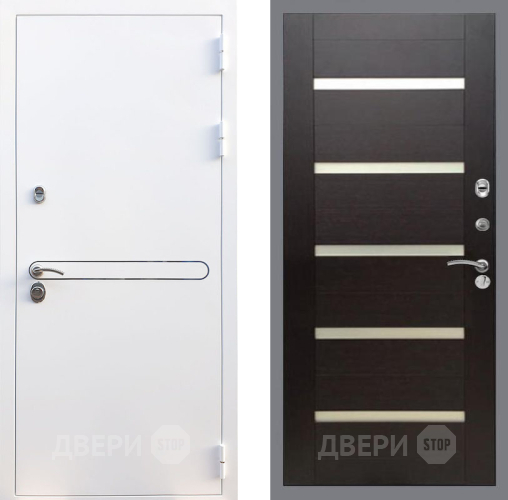 Входная металлическая Дверь Рекс (REX) 27 СБ-14 стекло белое венге поперечный в Видное