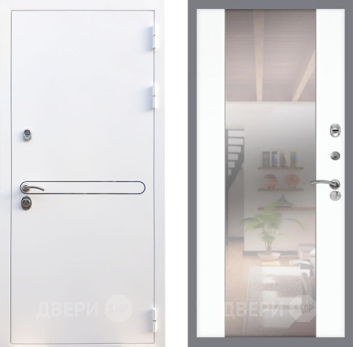 Входная металлическая Дверь Рекс (REX) 27 СБ-16 Зеркало Силк Сноу в Видное