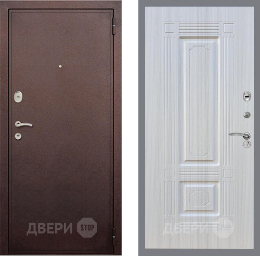 Входная металлическая Дверь Рекс (REX) 2 Медный Антик FL-2 Сандал белый в Видное