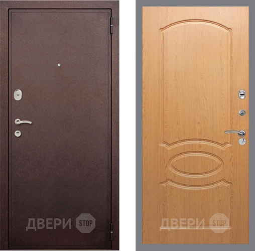 Входная металлическая Дверь Рекс (REX) 2 Медный Антик FL-128 Дуб в Видное