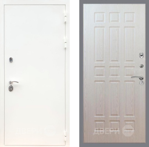 Входная металлическая Дверь Рекс (REX) 5 Белая Шагрень FL-33 Беленый дуб в Видное