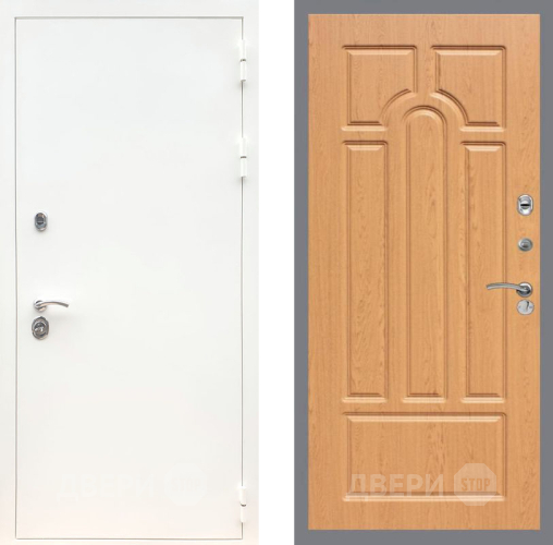 Входная металлическая Дверь Рекс (REX) 5 Белая Шагрень FL-58 Дуб в Видное