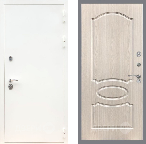 Дверь Рекс (REX) 5 Белая Шагрень FL-128 Беленый дуб в Видное