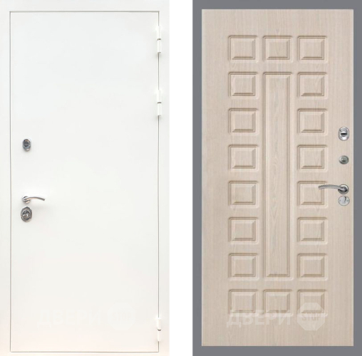 Входная металлическая Дверь Рекс (REX) 5 Белая Шагрень FL-183 Беленый дуб в Видное