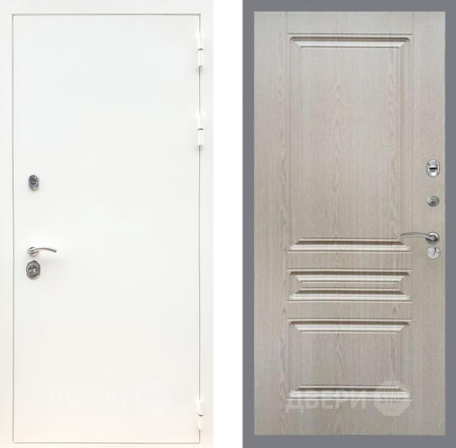 Входная металлическая Дверь Рекс (REX) 5 Белая Шагрень FL-243 Беленый дуб в Видное