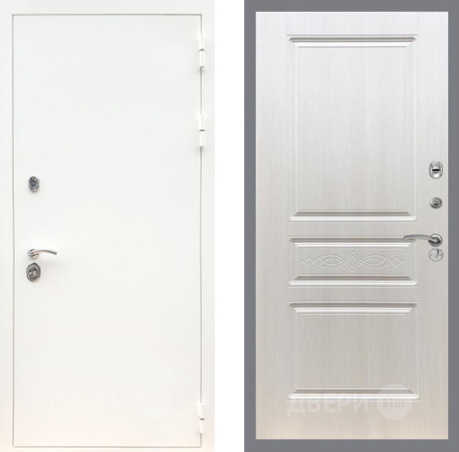 Дверь Рекс (REX) 5 Белая Шагрень FL-243 Лиственница беж в Видное