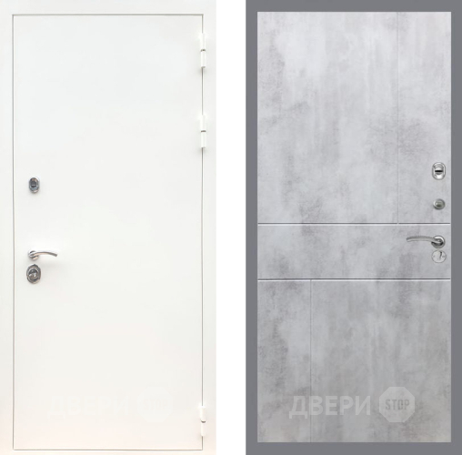 Дверь Рекс (REX) 5 Белая Шагрень FL-290 Бетон светлый в Видное