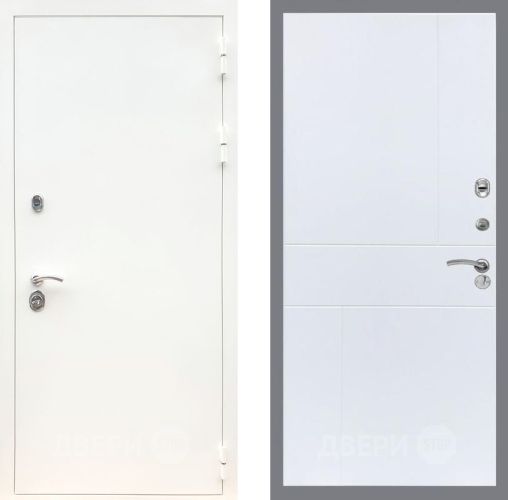 Входная металлическая Дверь Рекс (REX) 5 Белая Шагрень FL-290 Силк Сноу в Видное