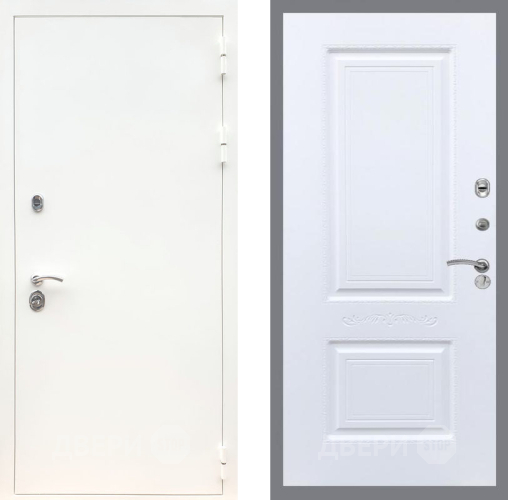 Входная металлическая Дверь Рекс (REX) 5 Белая Шагрень Смальта Силк Сноу в Видное