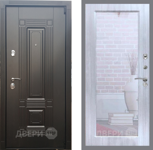 Входная металлическая Дверь Рекс (REX) 9 Зеркало Пастораль Сандал белый в Видное