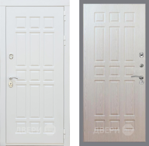 Входная металлическая Дверь Рекс (REX) 8 Силк Сноу FL-33 Беленый дуб в Видное