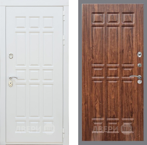 Входная металлическая Дверь Рекс (REX) 8 Силк Сноу FL-33 орех тисненый в Видное