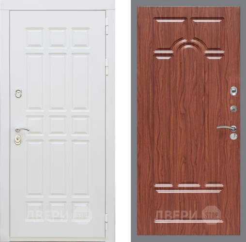 Входная металлическая Дверь Рекс (REX) 8 Силк Сноу FL-58 орех тисненый в Видное