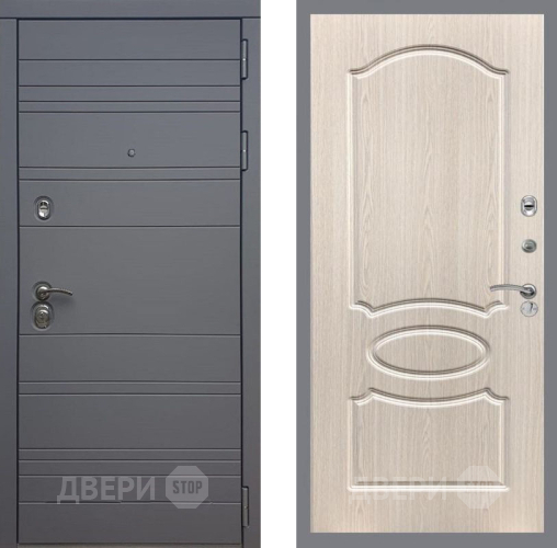 Входная металлическая Дверь Рекс (REX) 14 силк титан FL-128 Беленый дуб в Видное