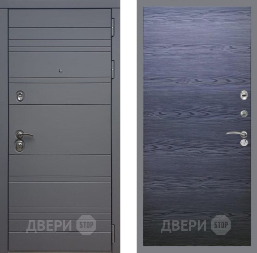Входная металлическая Дверь Рекс (REX) 14 силк титан GL Дуб тангенальный черный в Видное