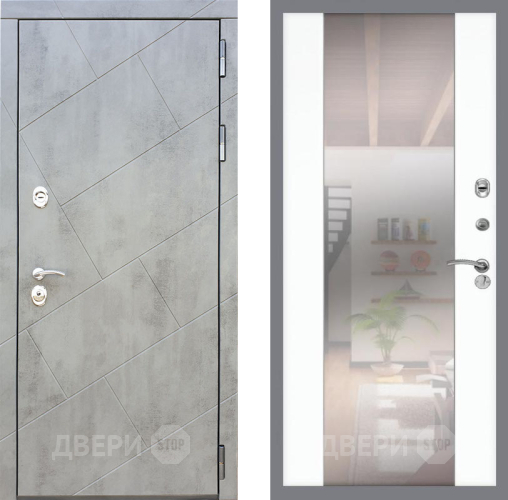 Входная металлическая Дверь Рекс (REX) 22 СБ-16 Зеркало Силк Сноу в Видное