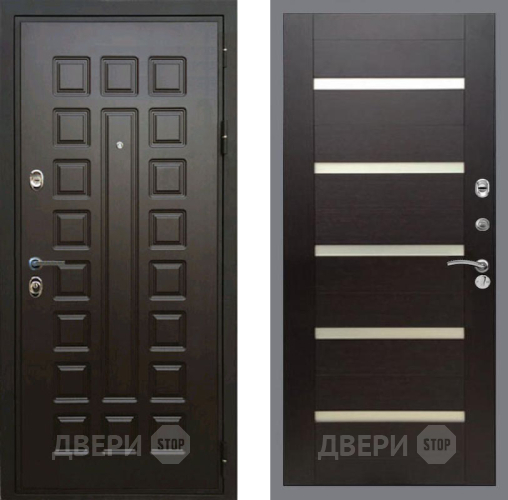 Входная металлическая Дверь Рекс (REX) Премиум 3к СБ-14 стекло белое венге поперечный в Видное