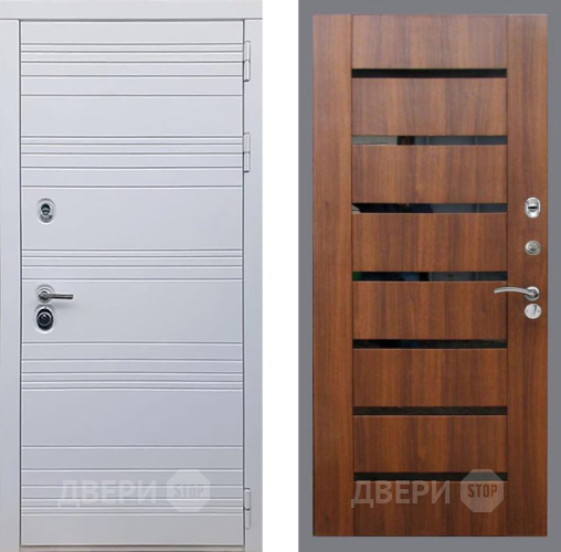 Входная металлическая Дверь Рекс (REX) 14 Силк Сноу СБ-14 стекло черное Орех бренди в Видное