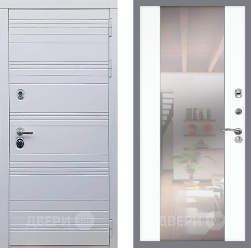 Входная металлическая Дверь Рекс (REX) 14 Силк Сноу СБ-16 Зеркало Силк Сноу в Видное