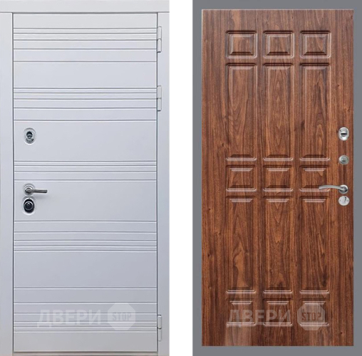 Входная металлическая Дверь Рекс (REX) 14 Силк Сноу FL-33 орех тисненый в Видное