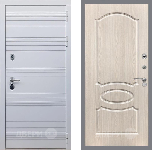 Входная металлическая Дверь Рекс (REX) 14 Силк Сноу FL-128 Беленый дуб в Видное