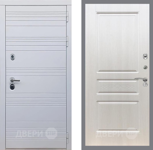 Входная металлическая Дверь Рекс (REX) 14 Силк Сноу FL-243 Лиственница беж в Видное