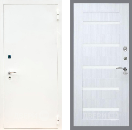 Дверь Рекс (REX) 1А Белая шагрень СБ-14 стекло белое Сандал белый в Видное