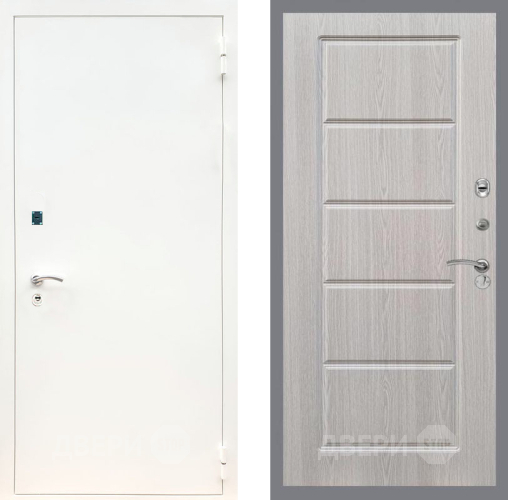 Входная металлическая Дверь Рекс (REX) 1А Белая шагрень FL-39 Беленый дуб в Видное