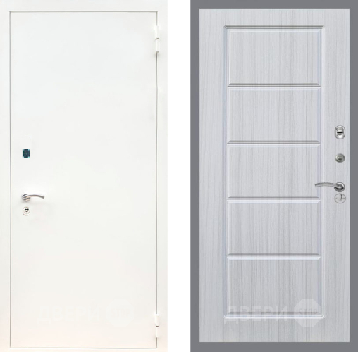 Входная металлическая Дверь Рекс (REX) 1А Белая шагрень FL-39 Сандал белый в Видное