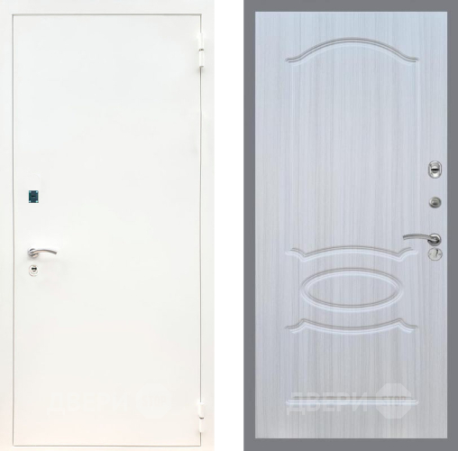 Входная металлическая Дверь Рекс (REX) 1А Белая шагрень FL-128 Сандал белый в Видное