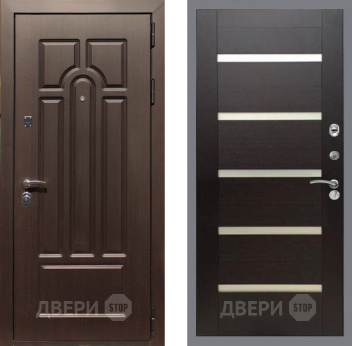 Входная металлическая Дверь Рекс (REX) Эврика СБ-14 стекло белое венге поперечный в Видное