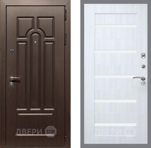 Входная металлическая Дверь Рекс (REX) Эврика СБ-14 стекло белое Сандал белый в Видное