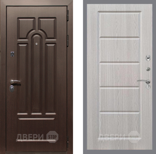 Входная металлическая Дверь Рекс (REX) Эврика FL-39 Беленый дуб в Видное